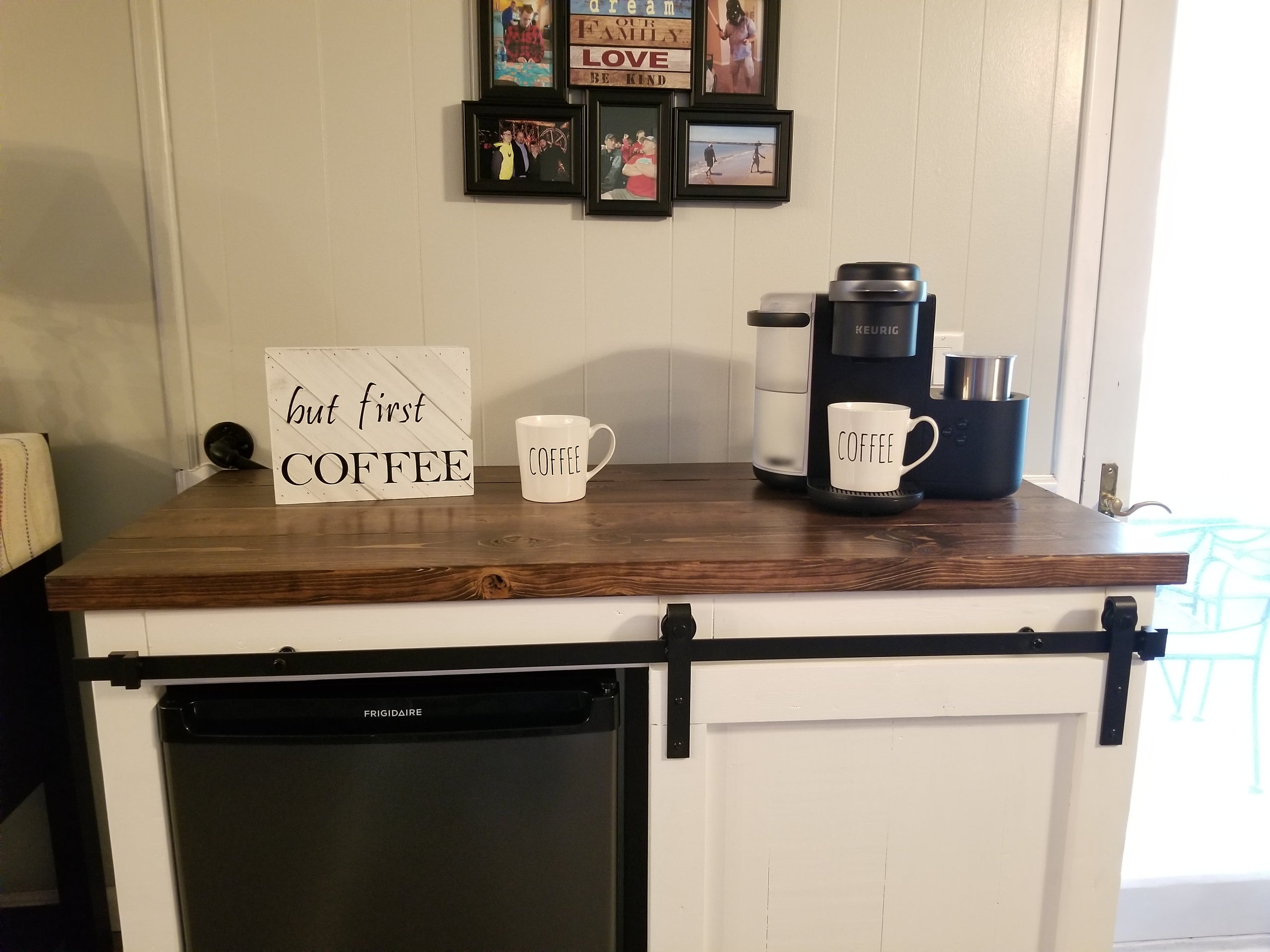 Mini Fridge Farmhouse Cabinet Beverage Bar Coffee Station Woodworx And More